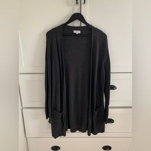 Loft Outlet Dark Gray Cardigan Sweater